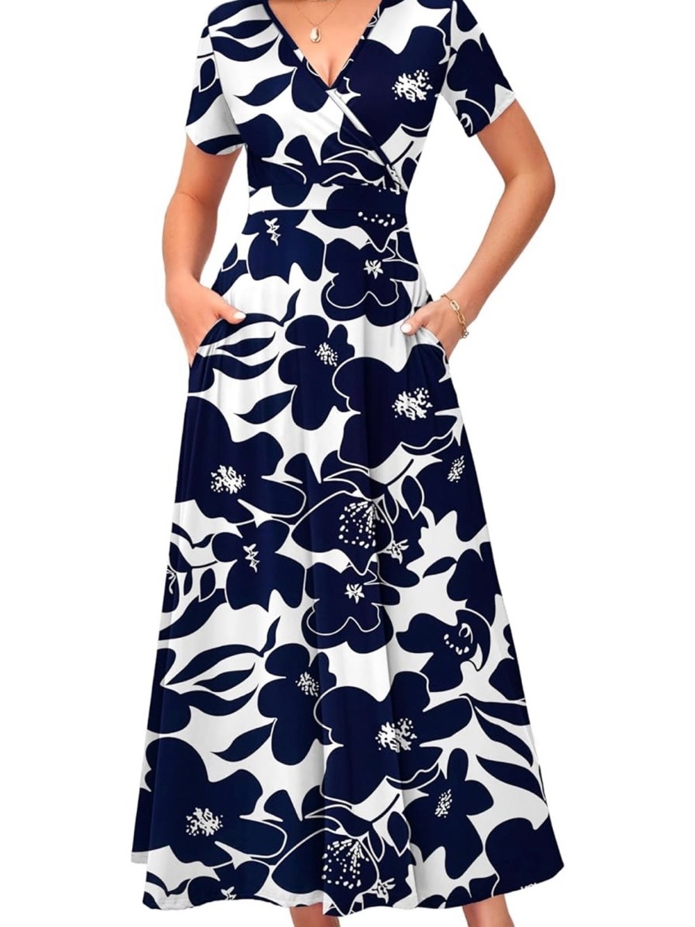 WNEEDU Women's Maxi Dress Ankle Length XL 16-18